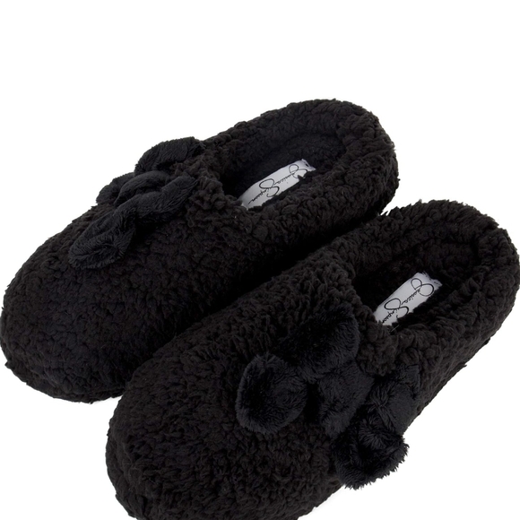 Jessica Simpson Black Fuzzy Slippers - Picture 2 of 3